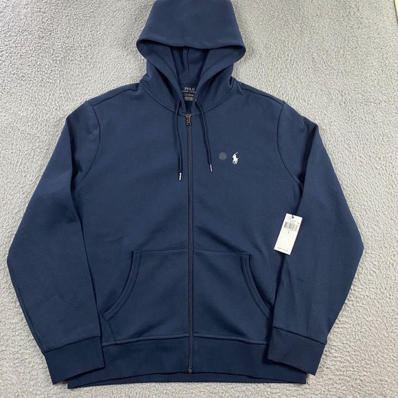 Polo Ralph Lauren Long Sleeve Knit Hoodie Mens Large Blue LSFZHOODM1 NEW 2025 - Picture 1 of 11